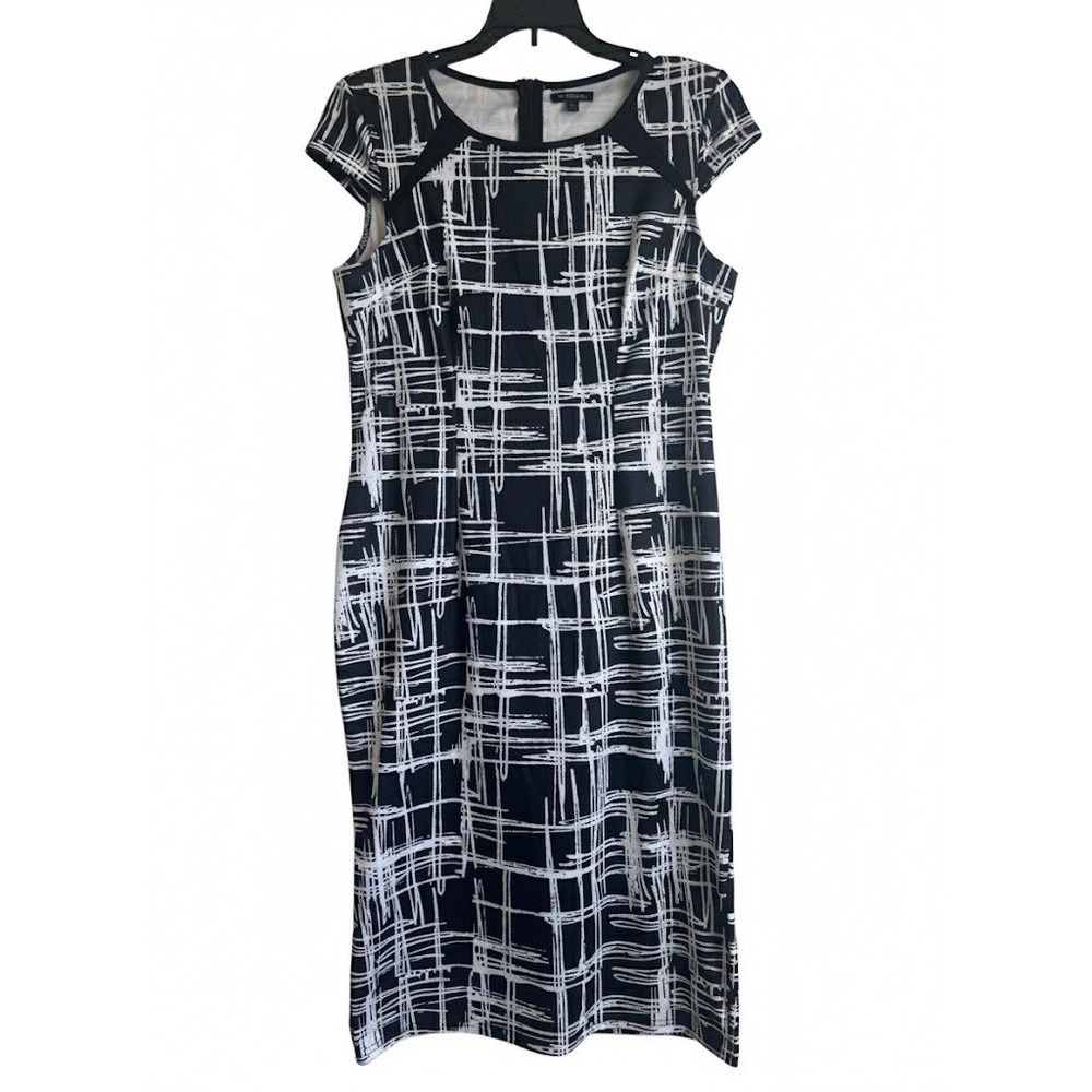 Women's Large Black and White Zip Up Dress